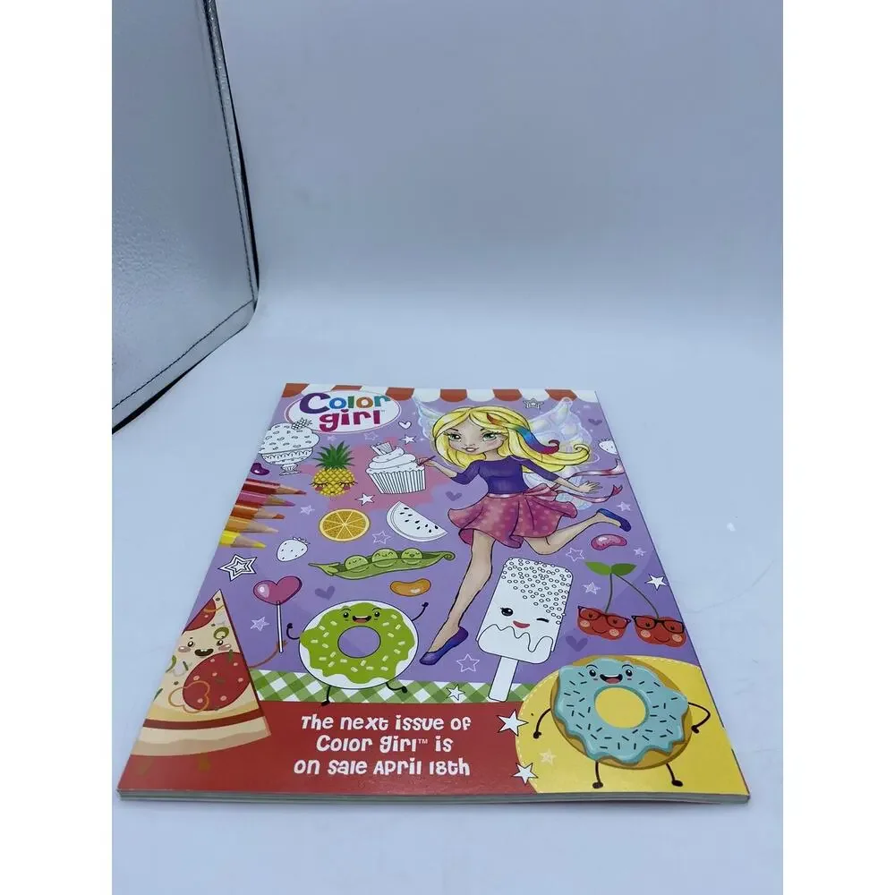 RARE COLOUR GIRL Doodle Colour Design HELLO SUMMER Book KIDS' Unused
